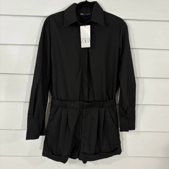 Dark grey Button-Up Shirt and Matching Shorts Set - Picture 3 of 15